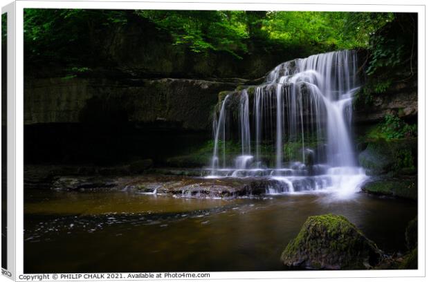 Summer dusk  at Cauldron force 295 Canvas Print by PHILIP CHALK