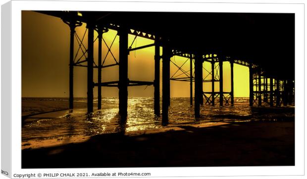 Blackpool pier abstract 305  Canvas Print by PHILIP CHALK