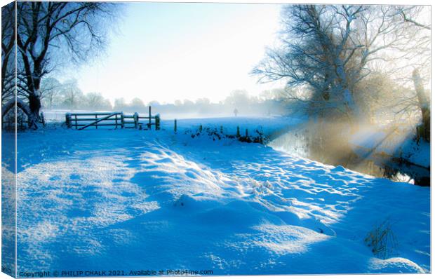 Snow scene in Yorkshire York. 326  Canvas Print by PHILIP CHALK