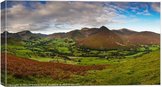 View from Cat Bell's in the Lake district Cumbria 364  Canvas Print by PHILIP CHALK
