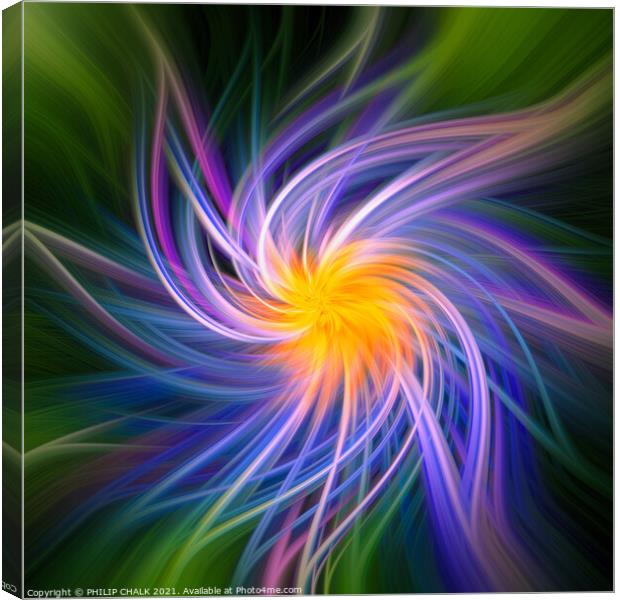 Flower abstract 396  Canvas Print by PHILIP CHALK