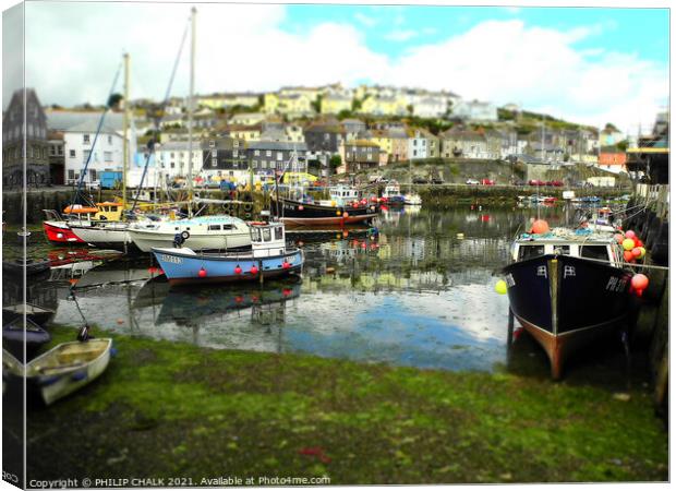 Mevagissey harbour Cornwall St Austell 404  Canvas Print by PHILIP CHALK