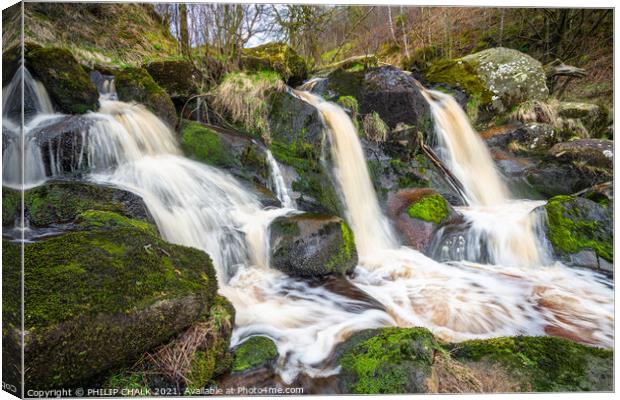 Waterfalls in the Yorkshire dales  455  Canvas Print by PHILIP CHALK