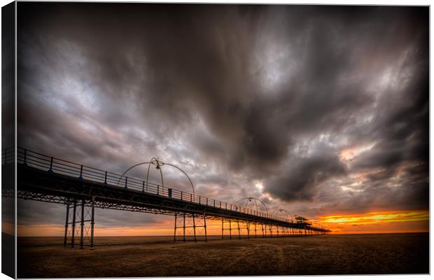Southport Pier at Sunset - HDR Canvas Print by Jeni Harney