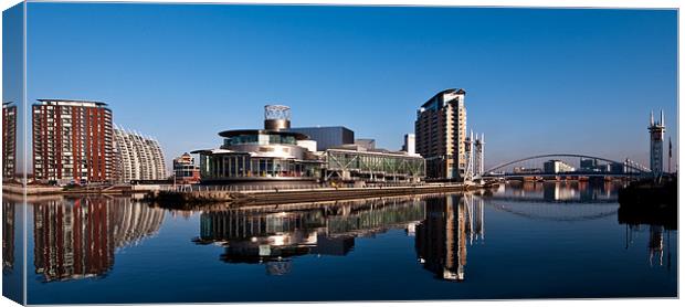 Salford Quays and The Lowry Centre Canvas Print by Jeni Harney
