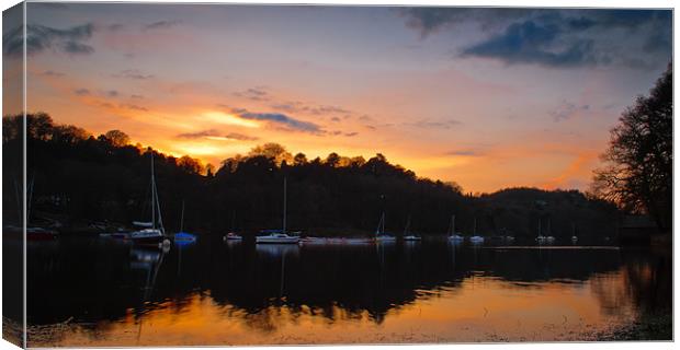 Rudyard lake at Sunset Canvas Print by Jeni Harney