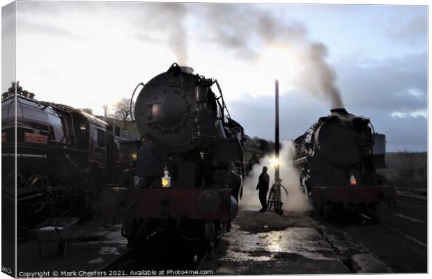 Early Morning Steam Train Spectacle Canvas Print by Mark Chesters