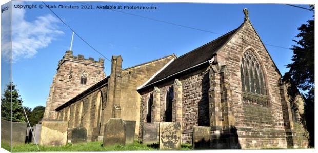 St Werburghs church on a sunny day Canvas Print by Mark Chesters
