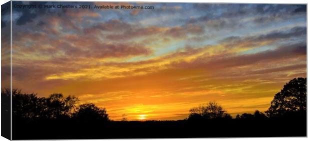 Majestic Sunset Over Staffordshire Moorlands Canvas Print by Mark Chesters