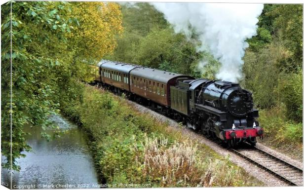 Majestic Autumn Steam Train Canvas Print by Mark Chesters