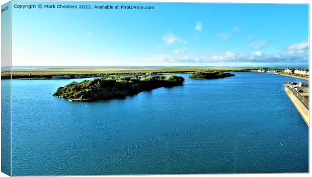 Serene Bliss on Southport Marine Lake Canvas Print by Mark Chesters