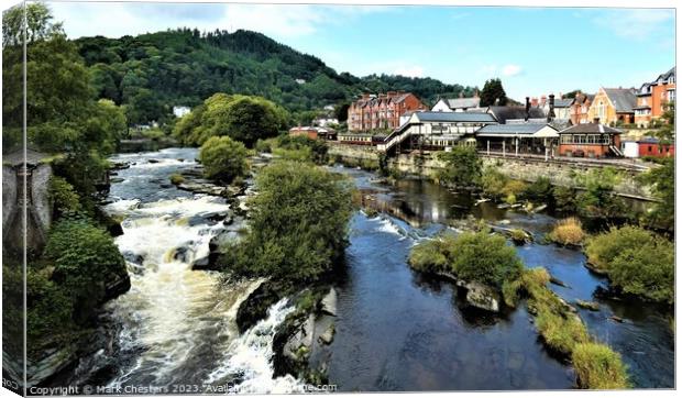The Majestic Llangollen River Dee Canvas Print by Mark Chesters