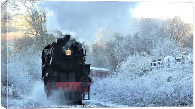 Winter Wonderland Steam Train Adventure Canvas Print by Mark Chesters