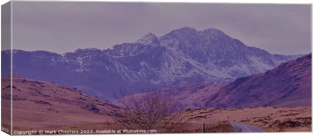 Snowdonia in winter Canvas Print by Mark Chesters