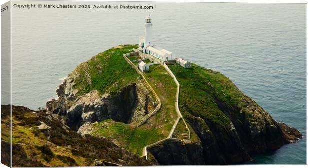 South Stack lighthouse Island Canvas Print by Mark Chesters