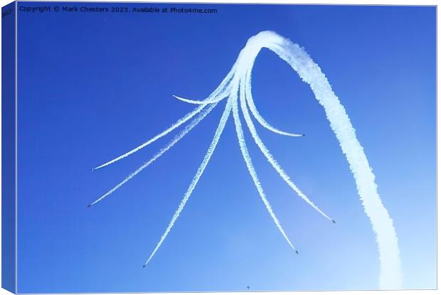 Unveiling the Red Arrows Precision Canvas Print by Mark Chesters