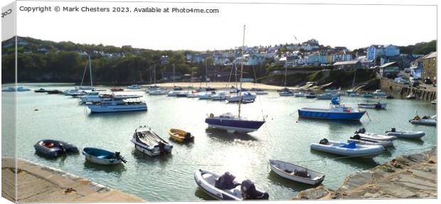New Quay harbour Canvas Print by Mark Chesters