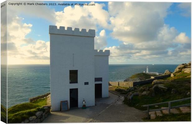 Ellin’s Tower and South Stack lighthouse  Canvas Print by Mark Chesters