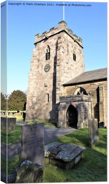 Majestic 13th Century Church Tower Canvas Print by Mark Chesters