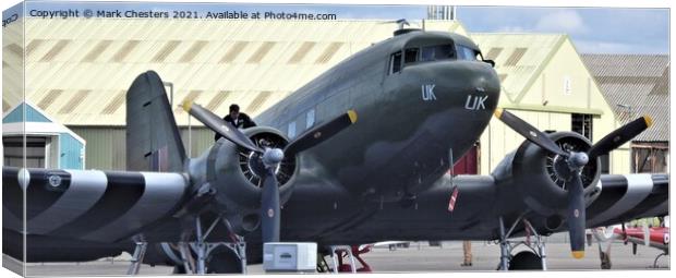 Iconic WWII Transport Plane Readies for Flight Canvas Print by Mark Chesters