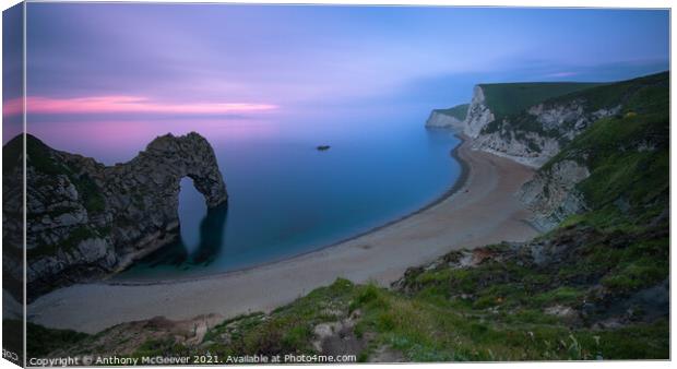 Durdle Door Sunset  Canvas Print by Anthony McGeever