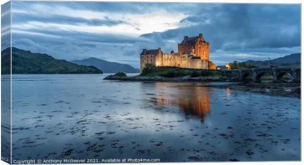 Eilean Donan Castle Blue Hour  Canvas Print by Anthony McGeever