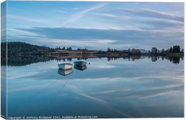 Reflections on Loch Rusky Canvas Print by Anthony McGeever