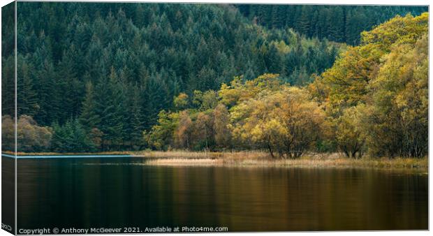 Autumn Loch  Canvas Print by Anthony McGeever
