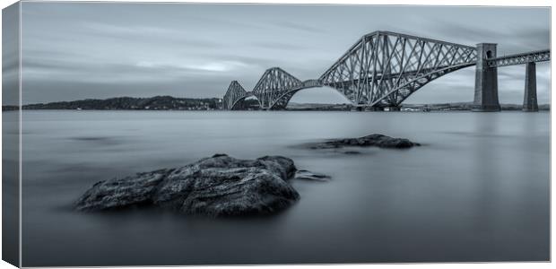 The Forth Rail Bridge black and white  Canvas Print by Anthony McGeever