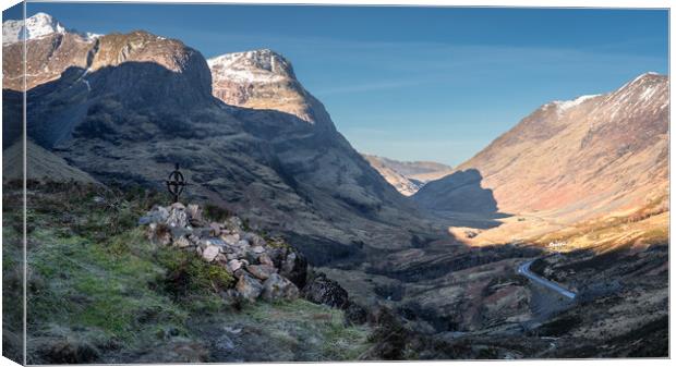 Glencoe valley from the Ralston Cairn  Canvas Print by Anthony McGeever