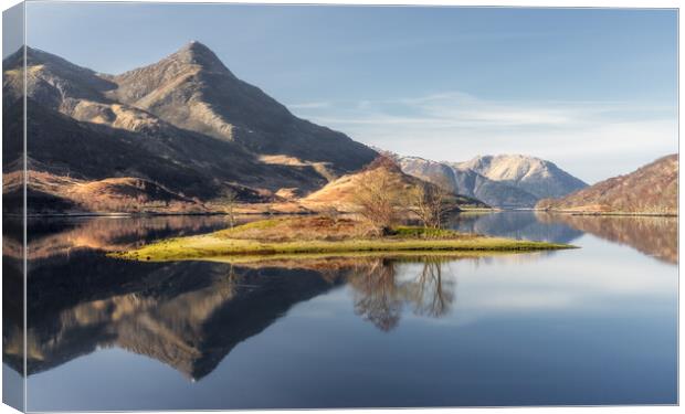 Reflections on Loch Leven  Canvas Print by Anthony McGeever