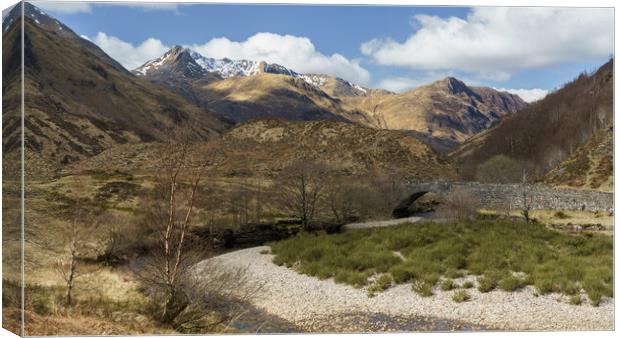 Snow capped mountains from Glen Shiel  Canvas Print by Anthony McGeever