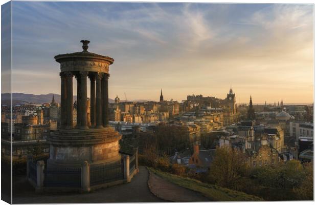 Calton Hill Golden Hour  Canvas Print by Anthony McGeever