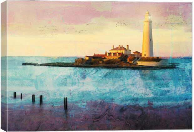 St Marys Lighthouse Canvas Print by Anthony McGeever