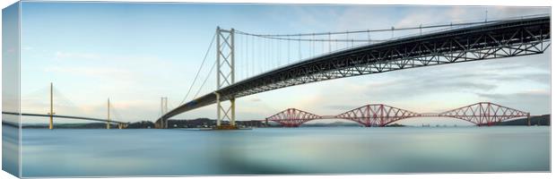 The Three Bridges at South Queensferry Canvas Print by Anthony McGeever