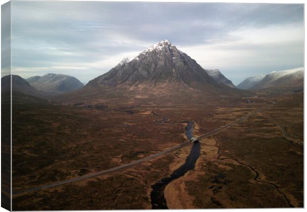 Buachaille Etive Mor from the air  Canvas Print by Anthony McGeever