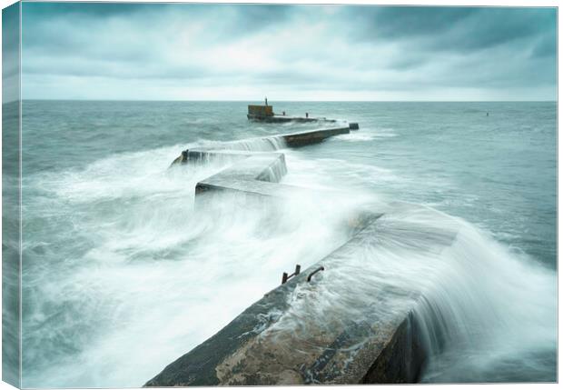 St Monans Breakwater Zig Zag Pier  Canvas Print by Anthony McGeever