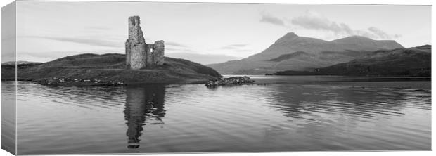 Ardvreck Castle Black and White  Canvas Print by Anthony McGeever