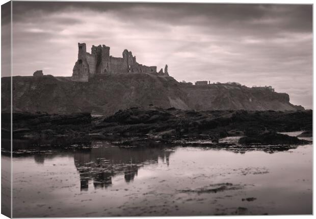 Tantallon Castle black and white  Canvas Print by Anthony McGeever