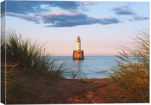 Coastal Lighthouse Sunset  Canvas Print by Anthony McGeever