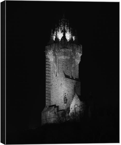 The Wallace Monument at Night  Canvas Print by Anthony McGeever