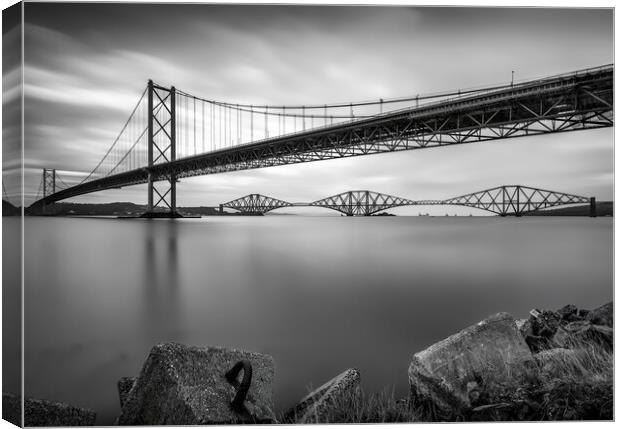 The Forth Road and Rail Bridge Canvas Print by Anthony McGeever