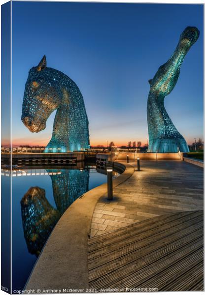 The Kelpies Canvas Print by Anthony McGeever