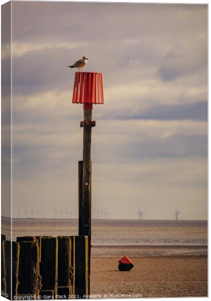 Cleethorpes Beach tide marker Canvas Print by That Foto