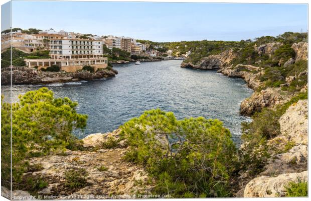 View into the fjord-like bay of Cala Figuera Canvas Print by MallorcaScape Images