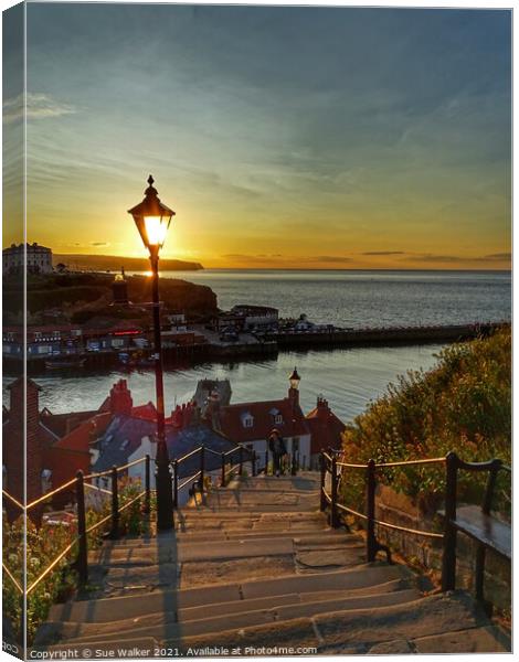 Whitby sunset Canvas Print by Sue Walker