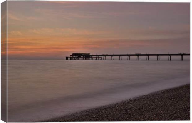 A sunset over a body of water Canvas Print by stephen rutter