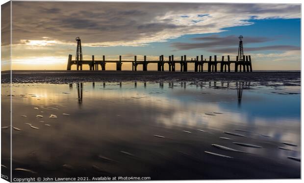Lytham St Annes Jetty  Canvas Print by John Lawrence