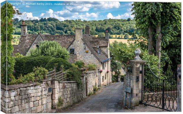 Lane in Painswick Canvas Print by Michael Barby