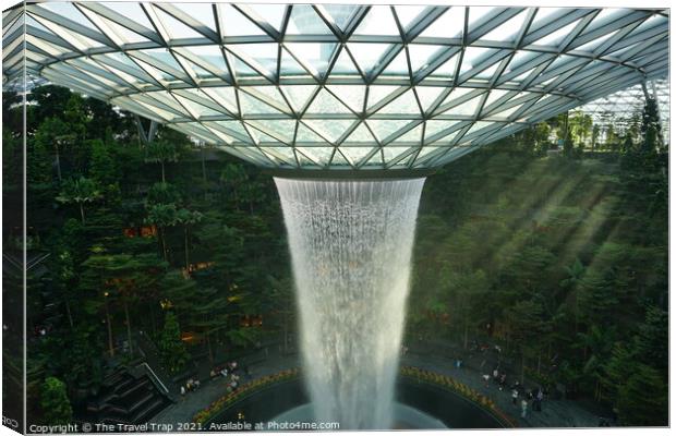 Changi airports inside waterfall Canvas Print by The Travel Trap